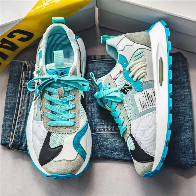 Color Patchwork Geometric Thick Sneakers