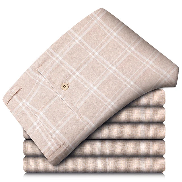 Plaid Pattern Regular Fit Trousers