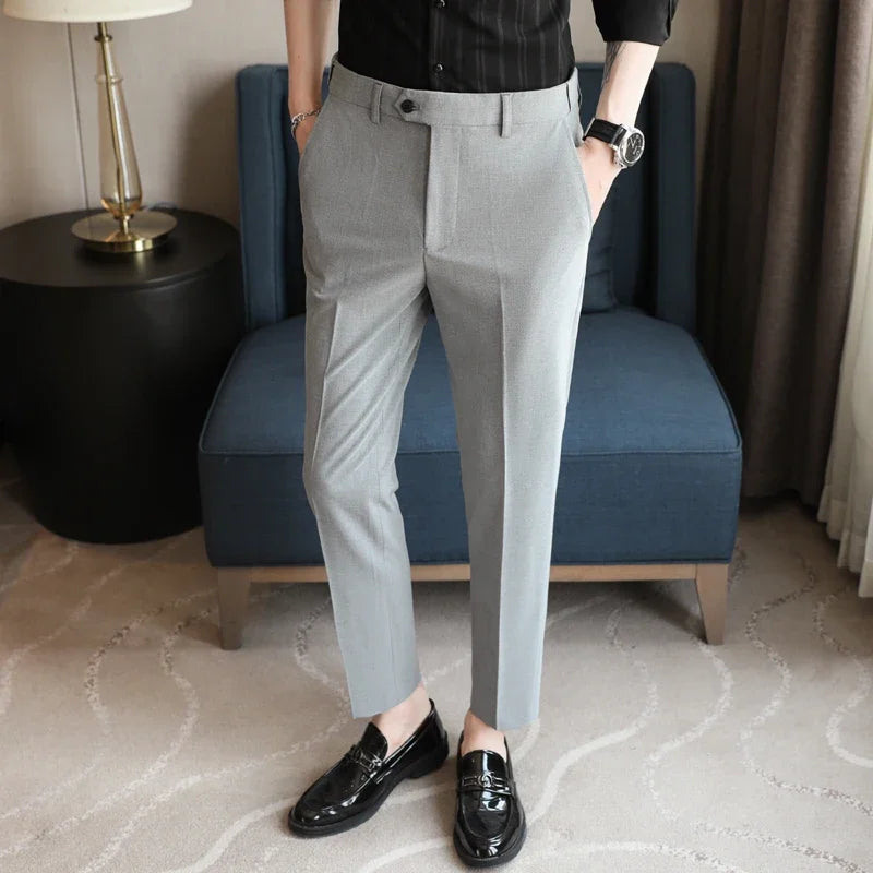 Smart Casual Style Polyester Trousers