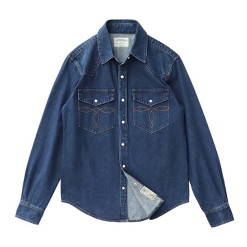 Multi-Pocket Deinm Retro Shirt