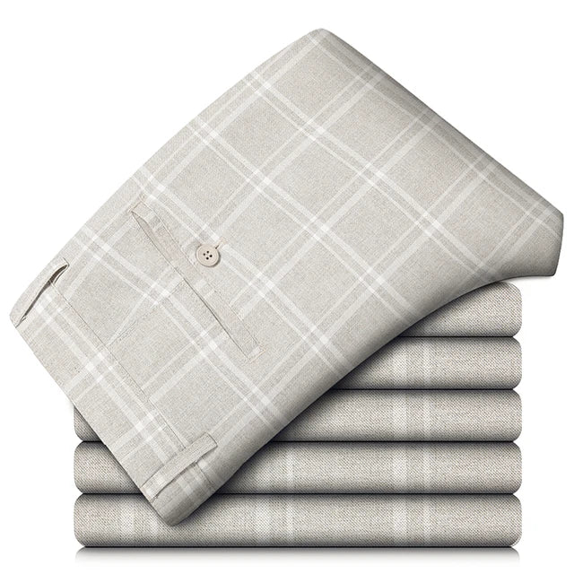 Plaid Pattern Regular Fit Trousers