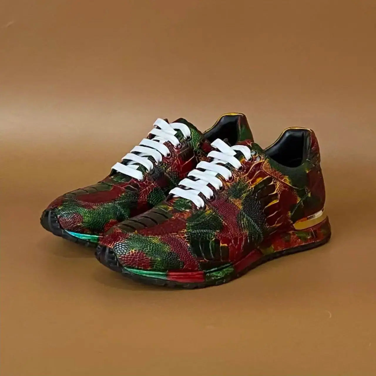 Mixed Colors Genuine Leather Sneakers
