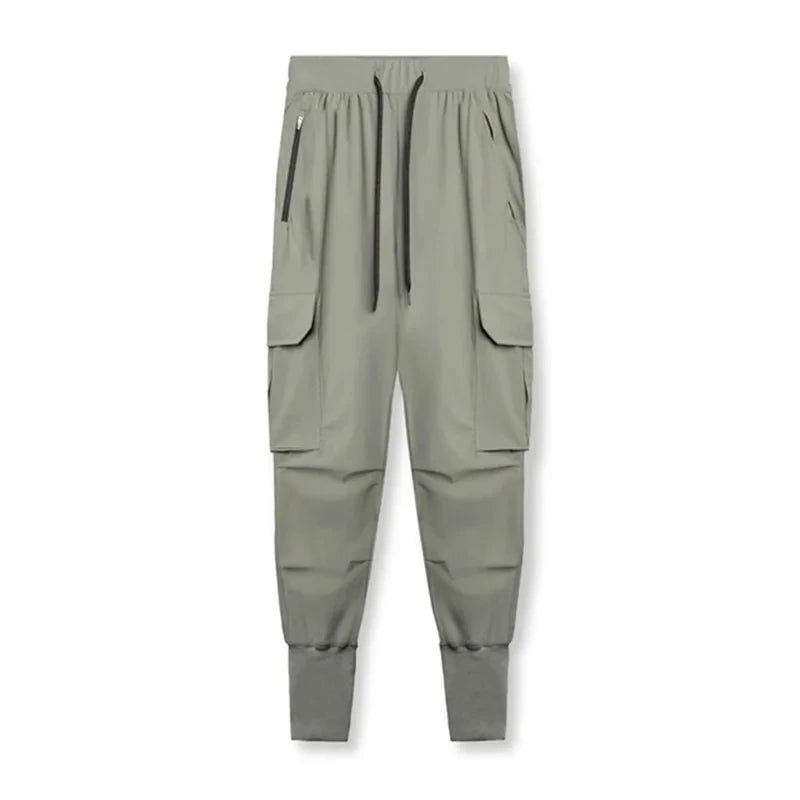 Elastic Solid Thin Quick-Dry Cargo Pants