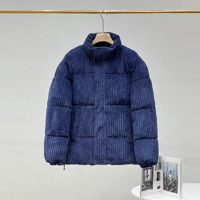 Retro Corduroy Padded Collar Parka