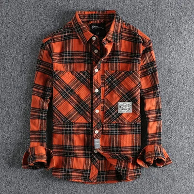 Casual Retro Plaid Long Sleeve Shirt