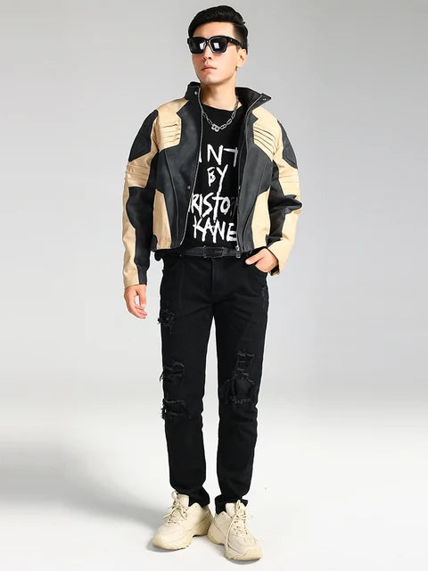 Motorcycle PU Leather Racer Jacket
