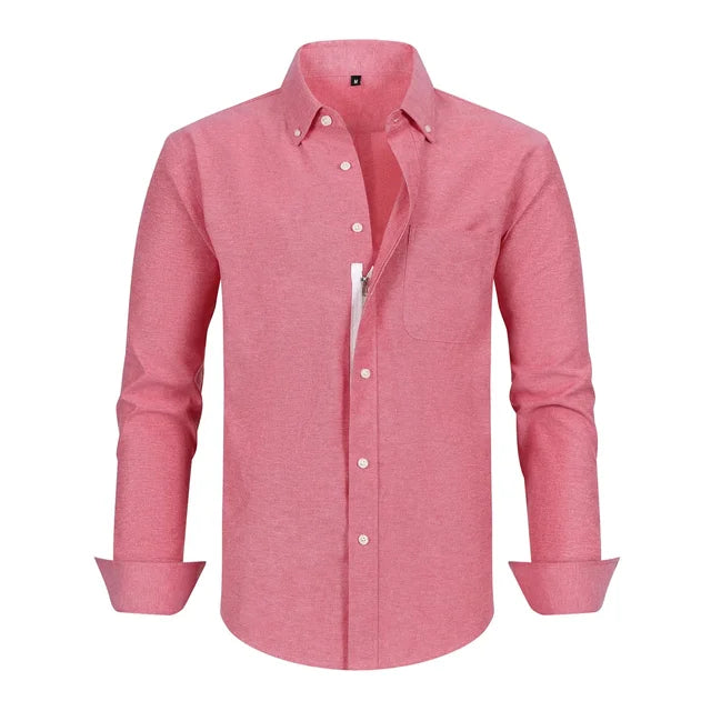 Solid Casual Zipper Fake Buttons Shirt