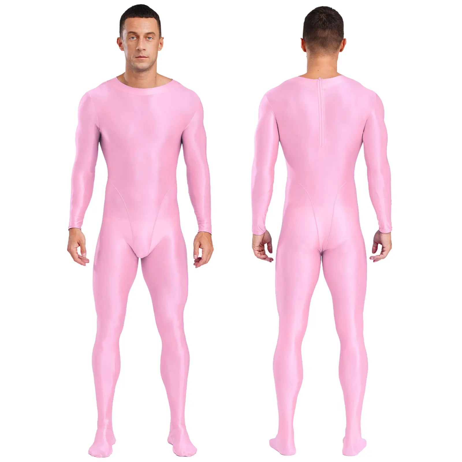 Long Sleeve Smooth Glossy Jumpsuit