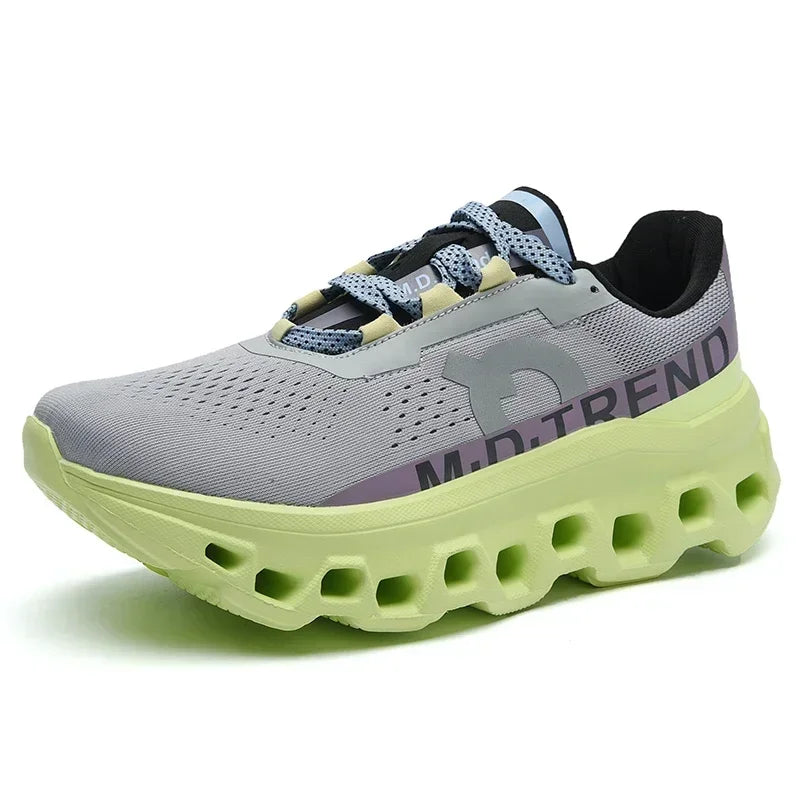 Hollow Rubber Sole Mesh Running Sneakers