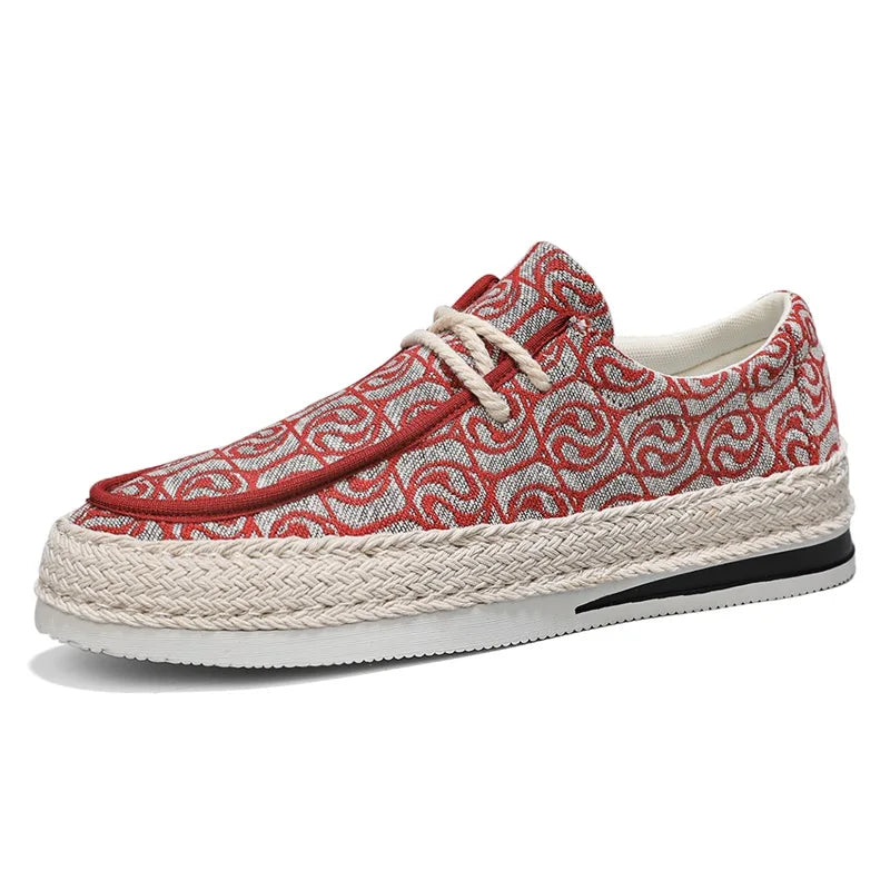 Harajuku Geometric Pattern Canvas Sneakers