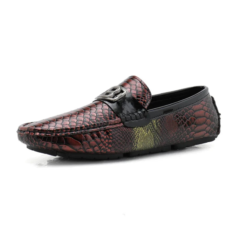 Snake Skin Patterned Comfort Men's Loafers