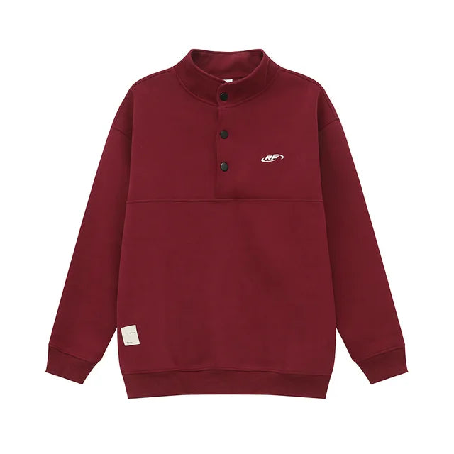 Stand Collar Letter Embroidery Sweater