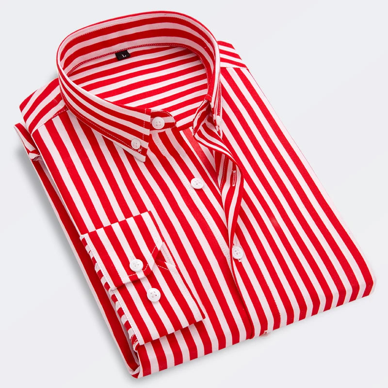 Men's Striped Casual Long Sleeve Shirt