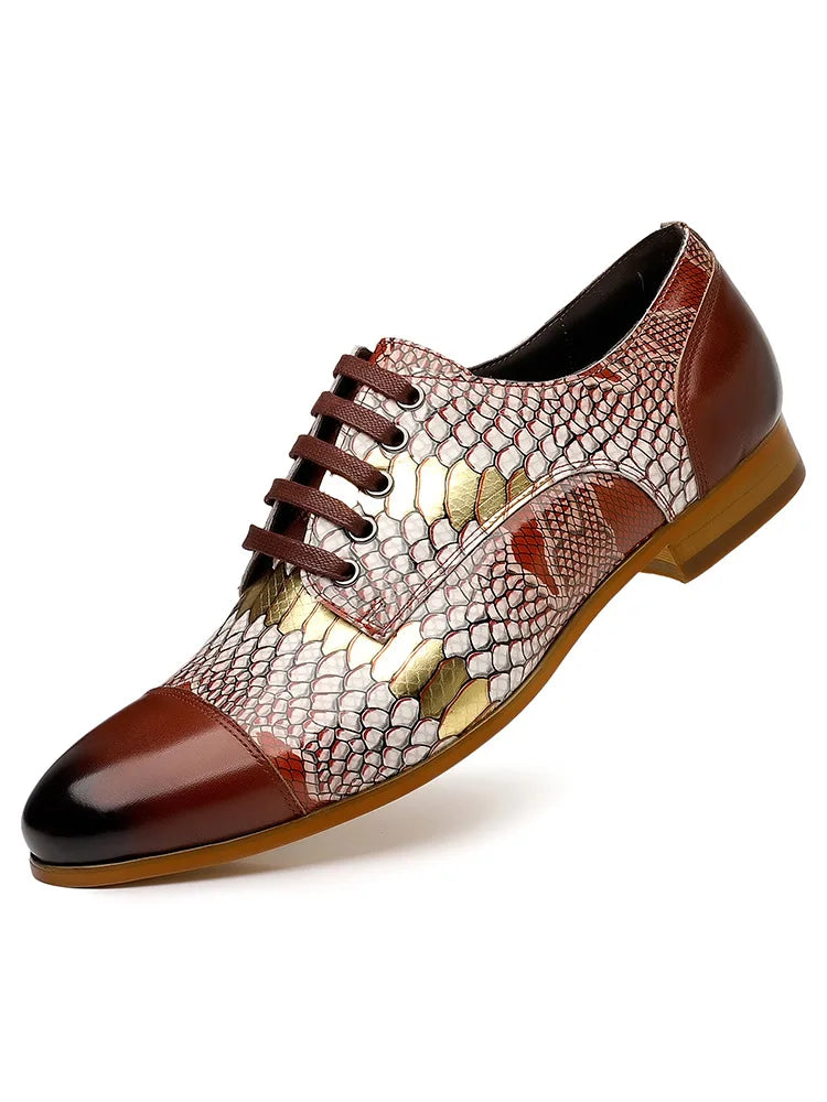 Luxury Python Pattern Oxford Dress Shoes