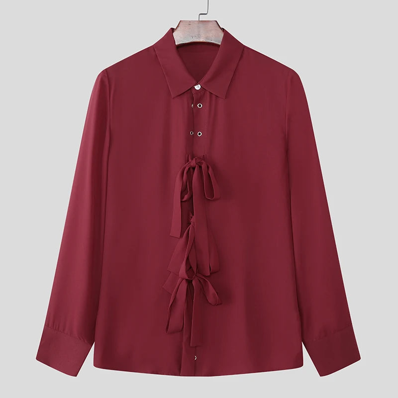 Long Sleeve Bowknot Button Shirt