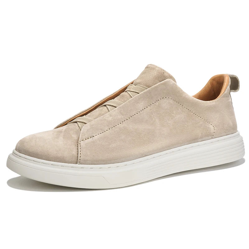 Cross-Tie Slip-On Suede Sneakers
