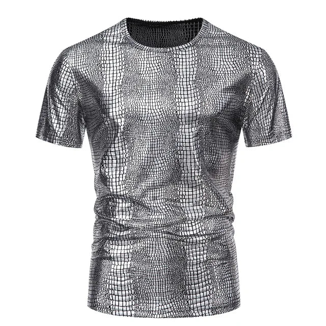 Solid Shiny Snake Pattern T-Shirt