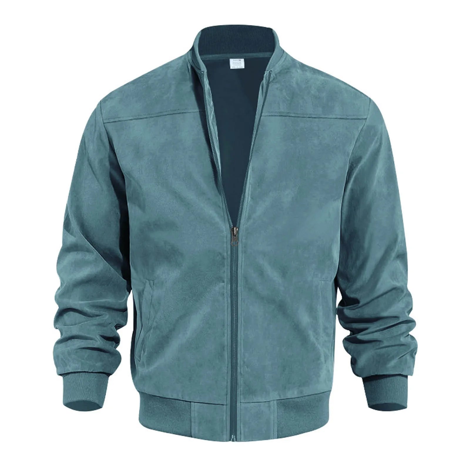 Retro Suede Solid Bomber Jacket