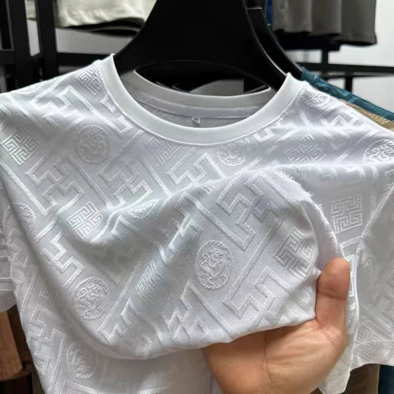 Geometric Pattern O-Neck Casual T-Shirt