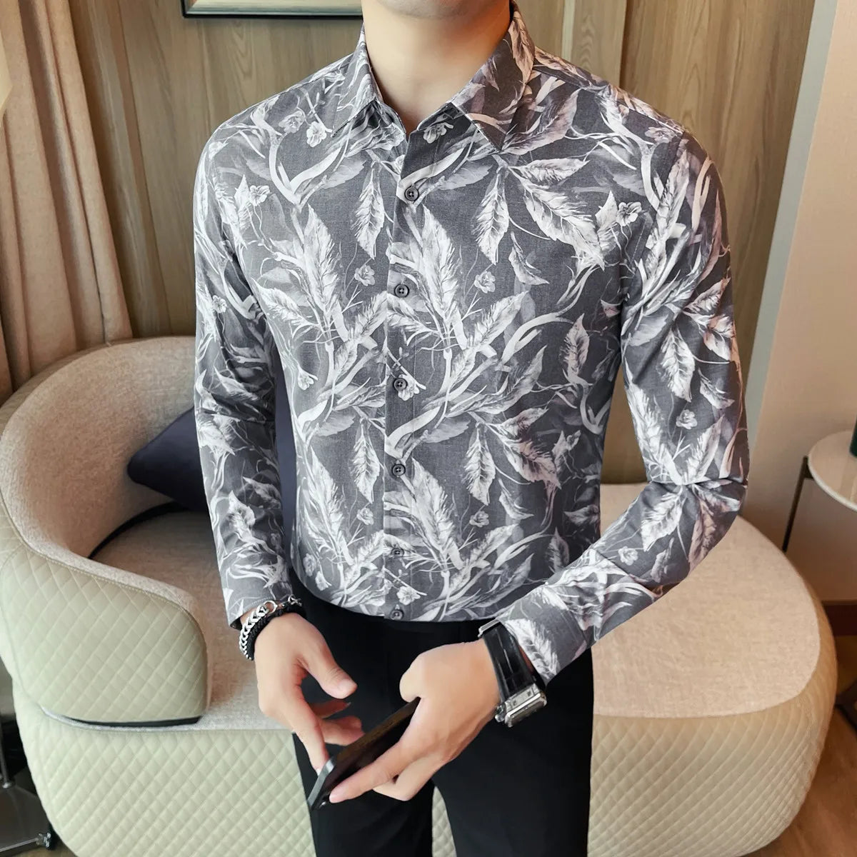 High Quality Printed Long-Sleeved Shirt