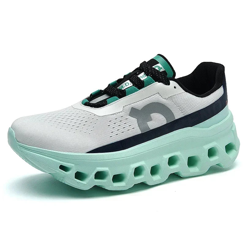 Hollow Rubber Sole Mesh Running Sneakers