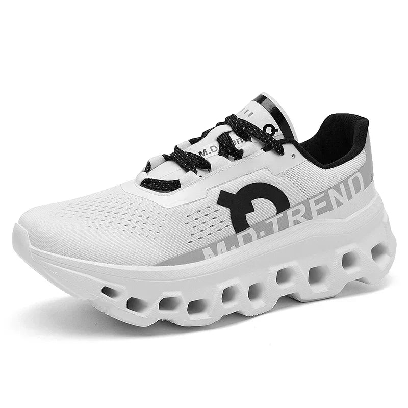 Hollow Rubber Sole Mesh Running Sneakers