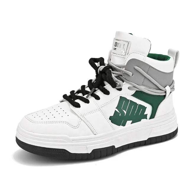 High Top Platform Patchwork Sneakers