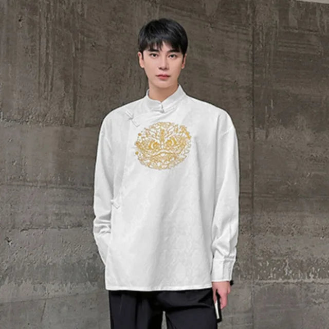 Fashion Chinese Embroidered Dragon Shirt