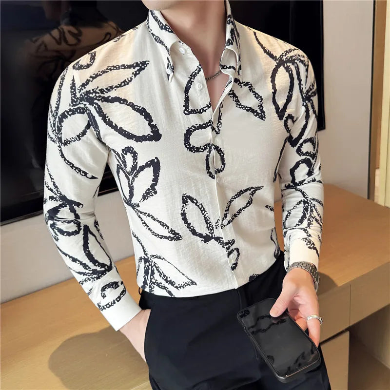 Breathable Floral Printed Men's Shirt