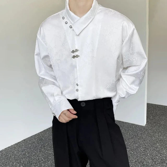 Irregular Retro Metal Button Shirt