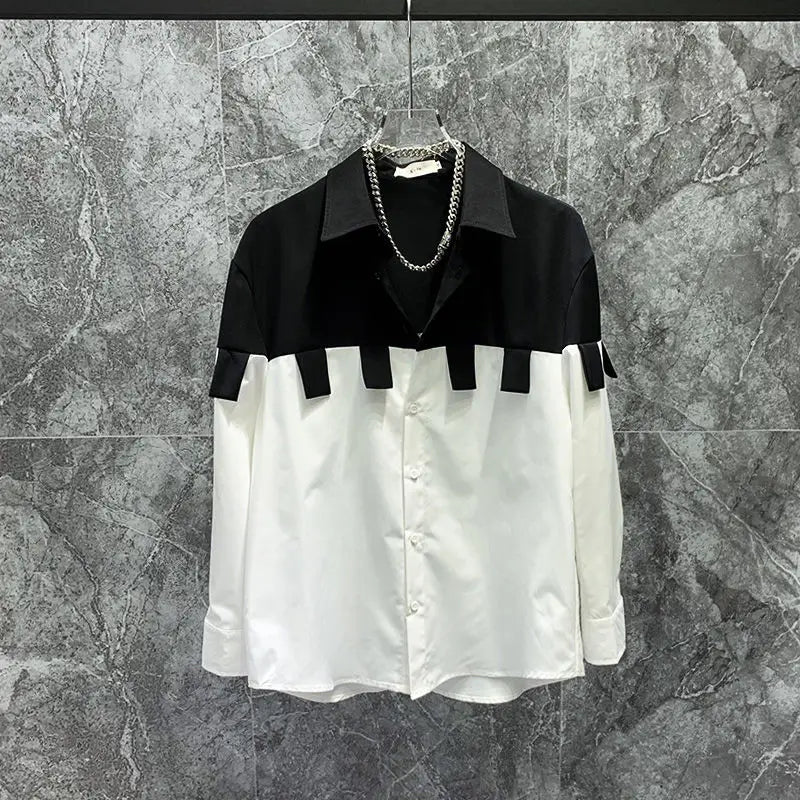Color Contrast Splicing Design Shirt