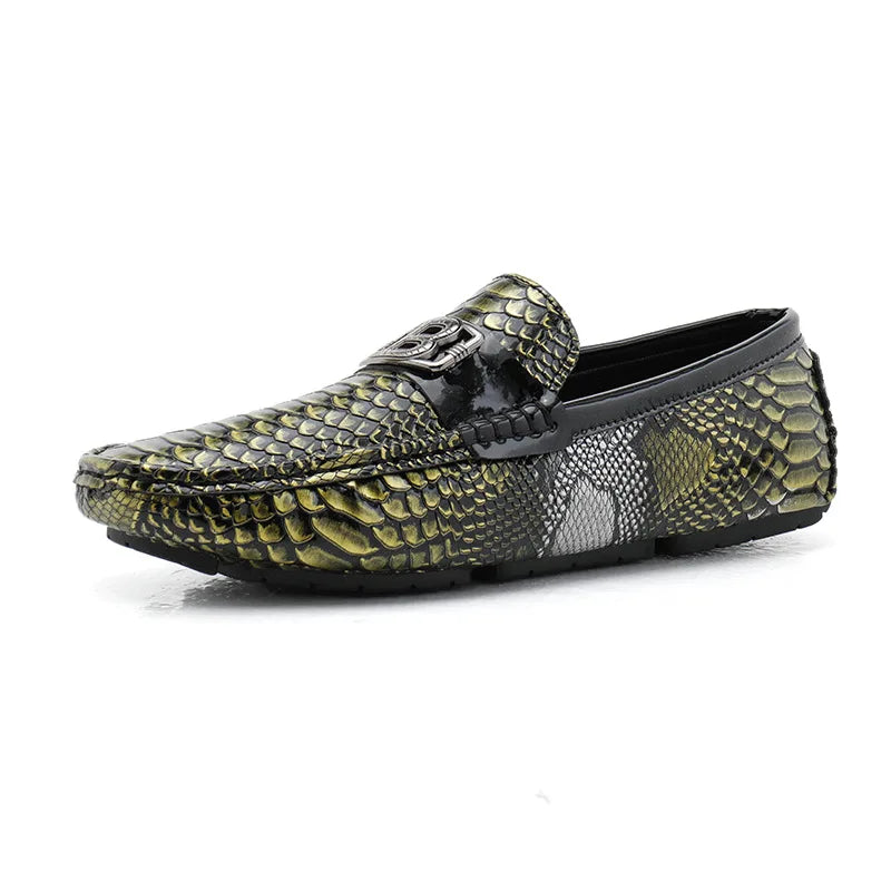 Snake Skin Patterned Comfort Men's Loafers
