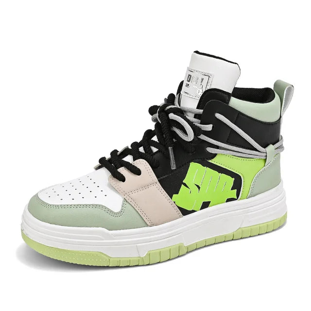 High Top Platform Patchwork Sneakers