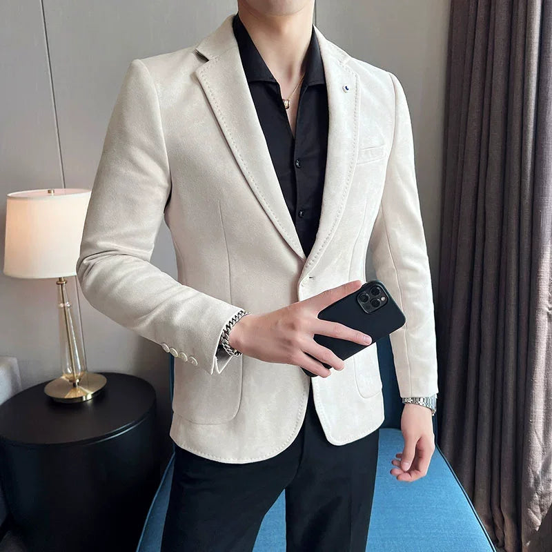 Classic Velvet Solid Slim Fit Blazer