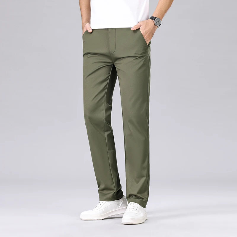 Classic Style Straight Solid Pants