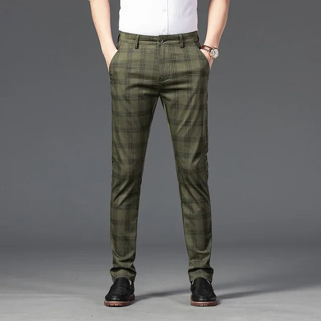 Casual Fashion Plaid Slim Pants