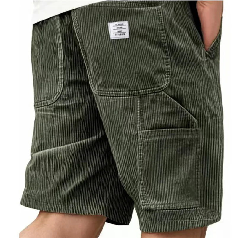 Casual Corduroy Loose Style Shorts