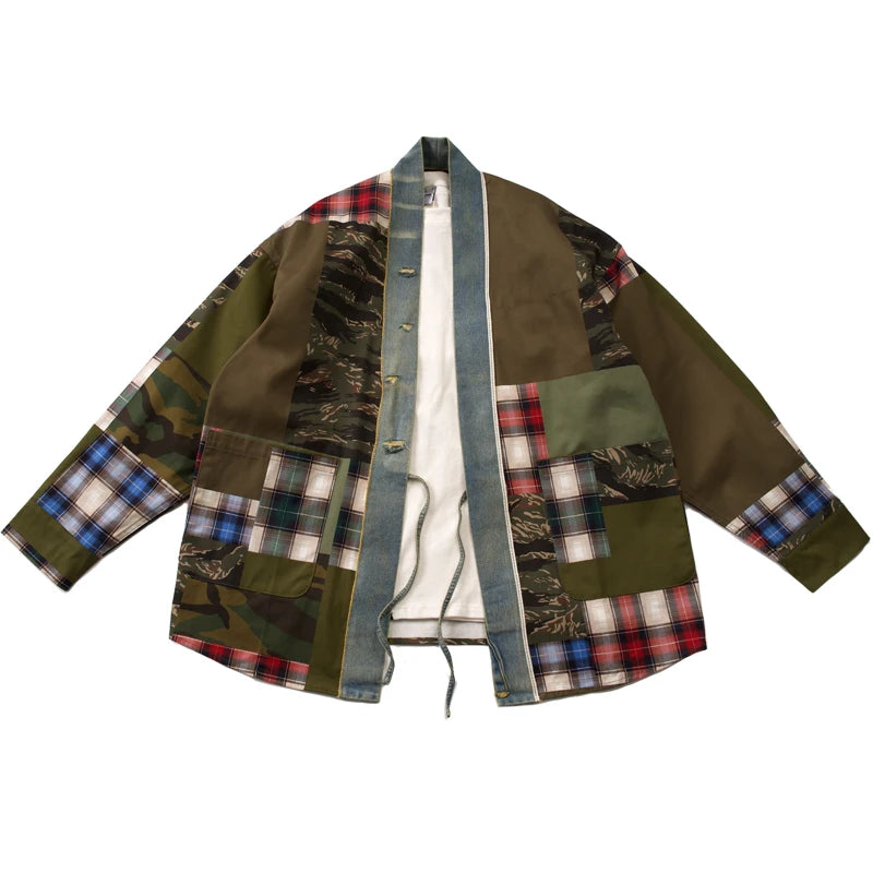 Plaid Patchwork Streetwear Jacket
