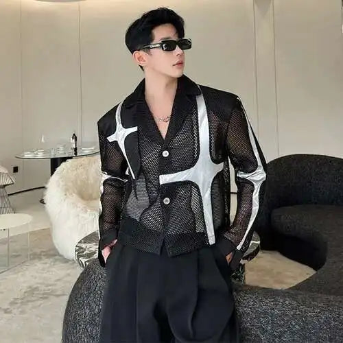 Mesh Hollow Niche Short Jacket