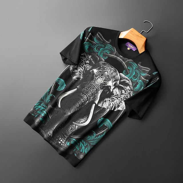 Elephant Full Print Broadcloth T-Shirt
