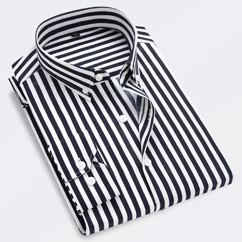 Men's Striped Casual Long Sleeve Shirt