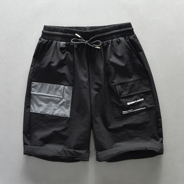 Loose Solid Pockets Cargo Shorts
