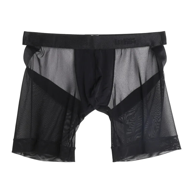 Transparent Mesh Back Hollow Boxer