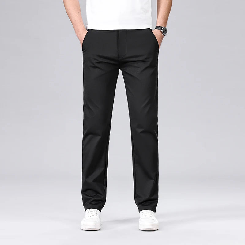 Classic Style Straight Solid Pants