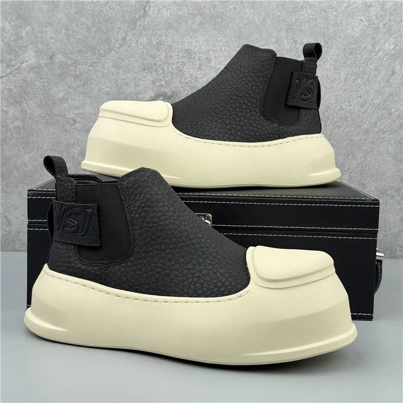 Thick Sole Slip-On High-Top Sneakers