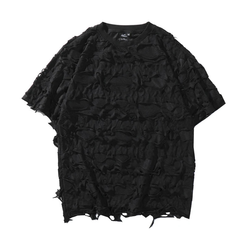 Ripped Hip Hop Distressed Hole Oversized T-Shirt