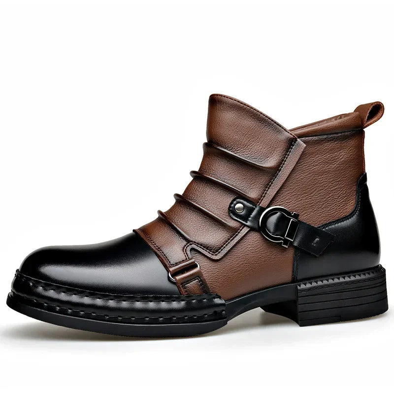 Retro Zipper Motorcycle Men's Boots