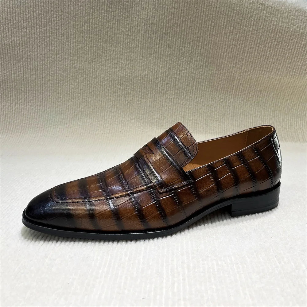 Classic Pointed Toe Genuine Leather Loafers