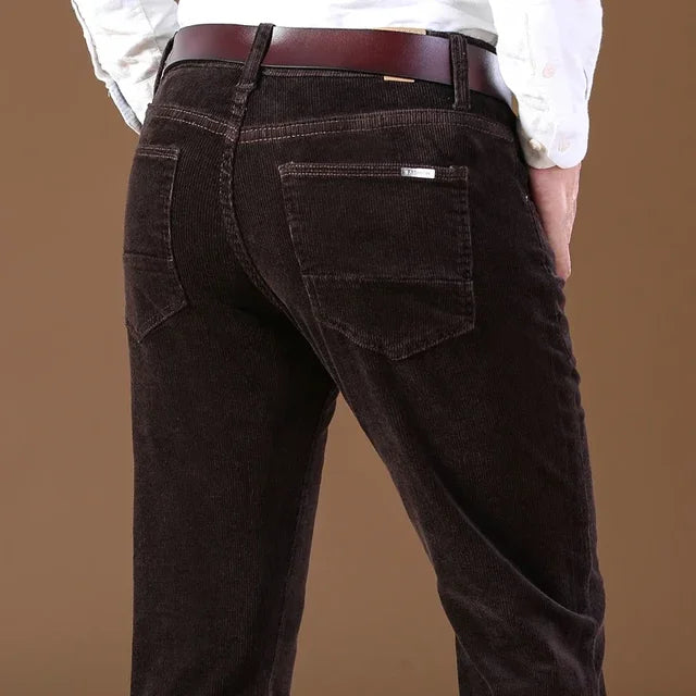 Solid Corduroy Casual Fit Trousers