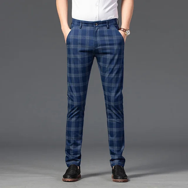 Casual Fashion Plaid Slim Pants